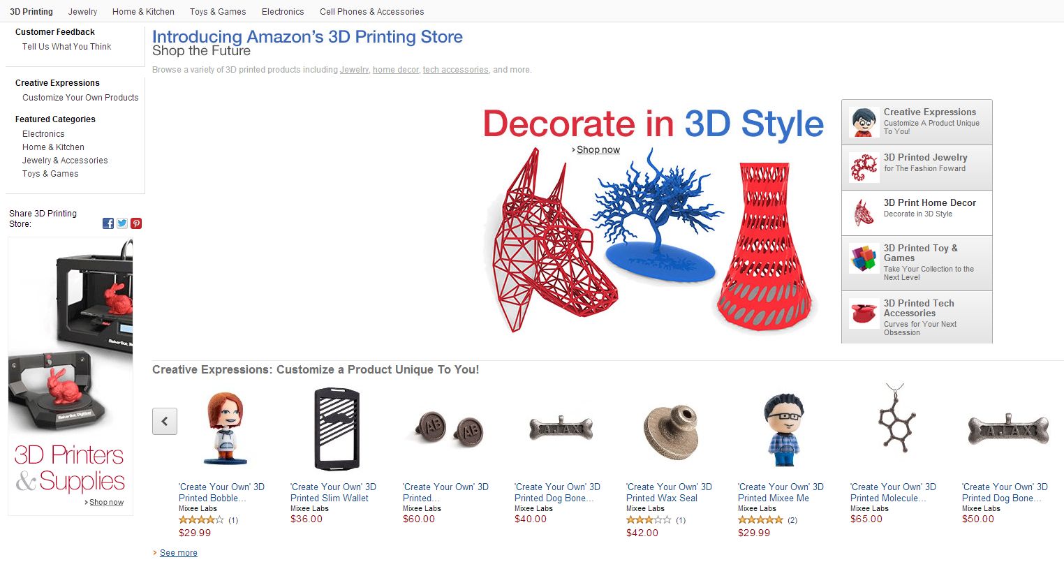 3D výrobky od Amazonu si před tiskem můžete upravit