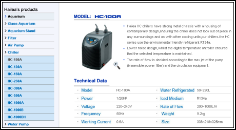 Hailea HC-500A - vodník s aktivně chlazenou vodou