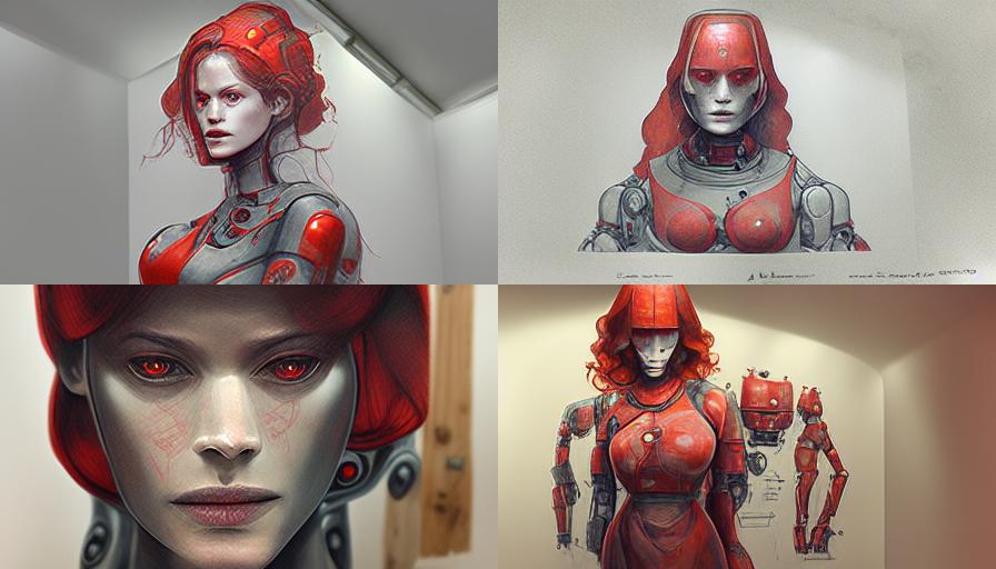 015-rertarurdu_render_of_attractive_red_woman_robot_drawing_