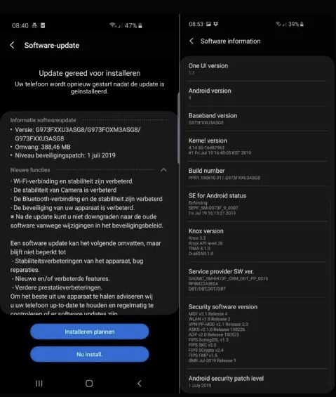 Samsungy Galaxy S10 se obdržely červencovou aktualizaci