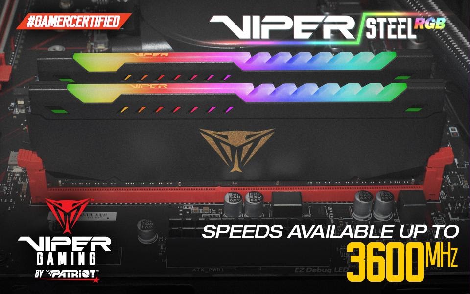  Viper uvádí na trh paměťové moduly Viper Steel RGB