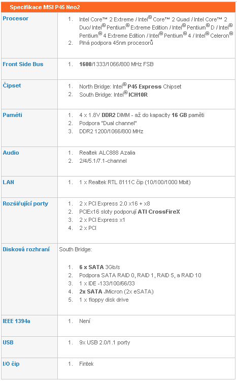 Třikrát desky s Intel P45 Express do tří tisíc