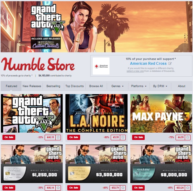Humble Store nabízí hry od Rockstaru za hubičku