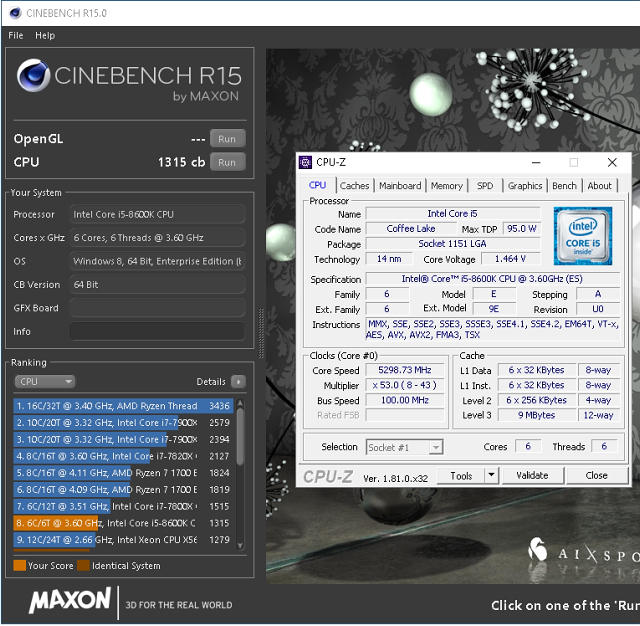 Core i5-8600K s taktem 4,3 GHz (Coffee Lake) v testu