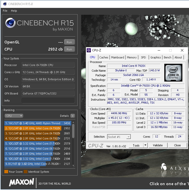 Intel Core i9-7920X: Dvanáct jader Skylake-X v testu