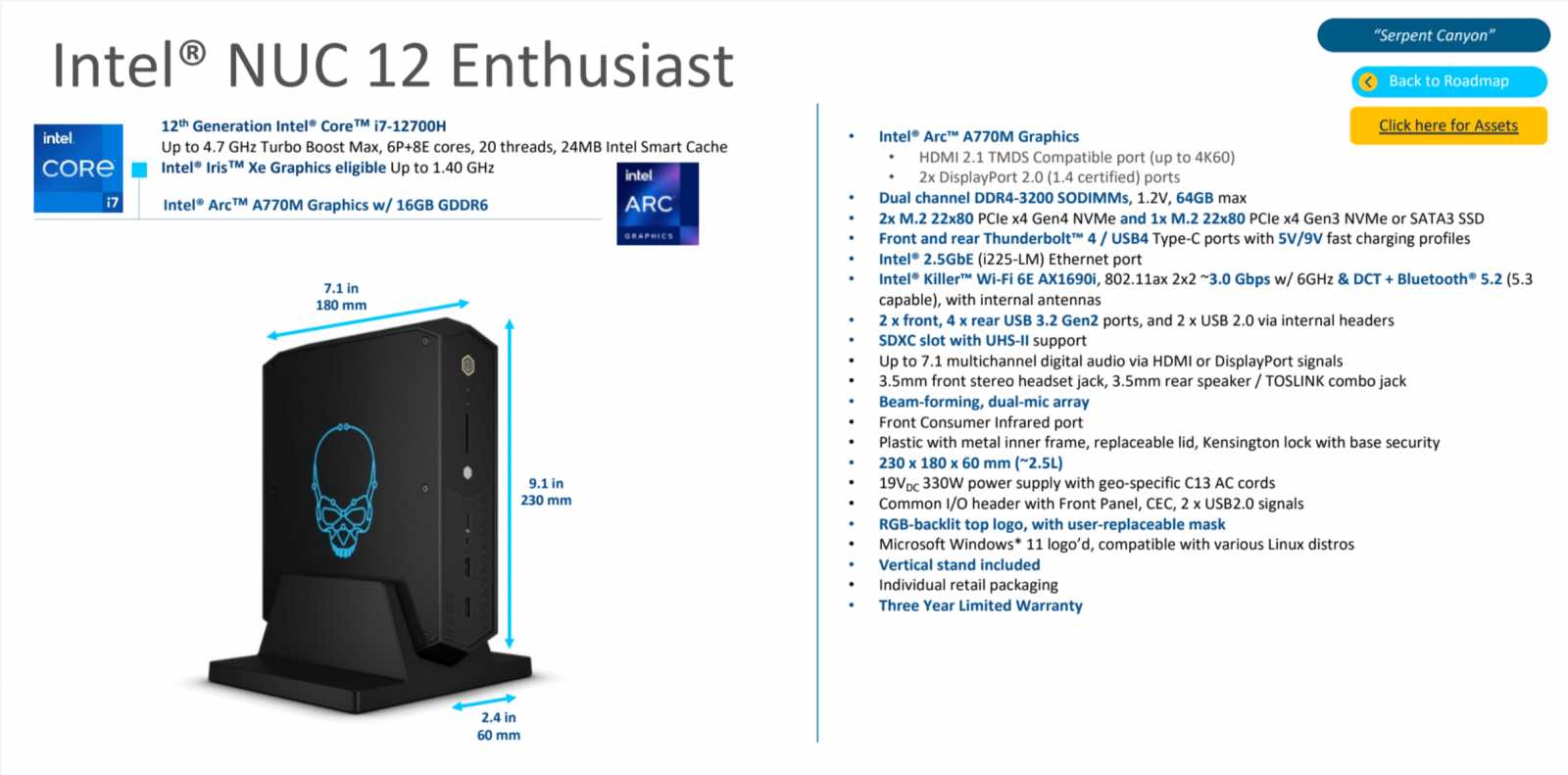 Intel NUC 12 Enthusiast: výkonné Mini PC s herní grafikou Arc A770M