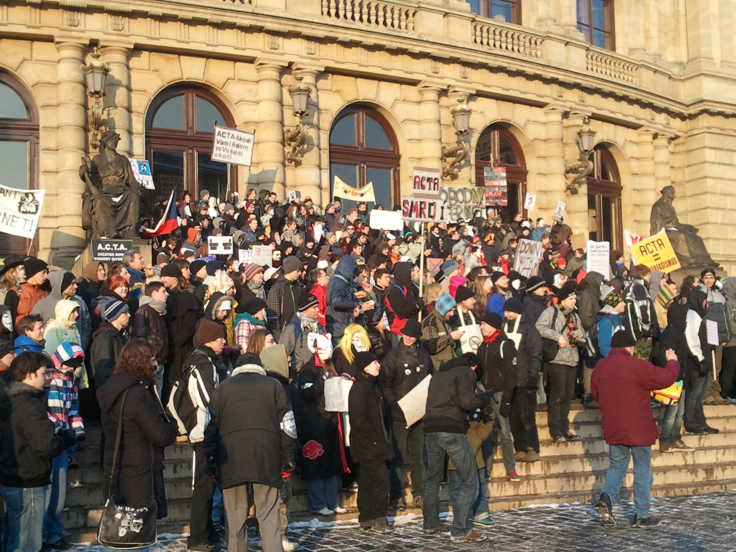 Česko protestovalo proti dohodě ACTA, fotografie z demonstrací