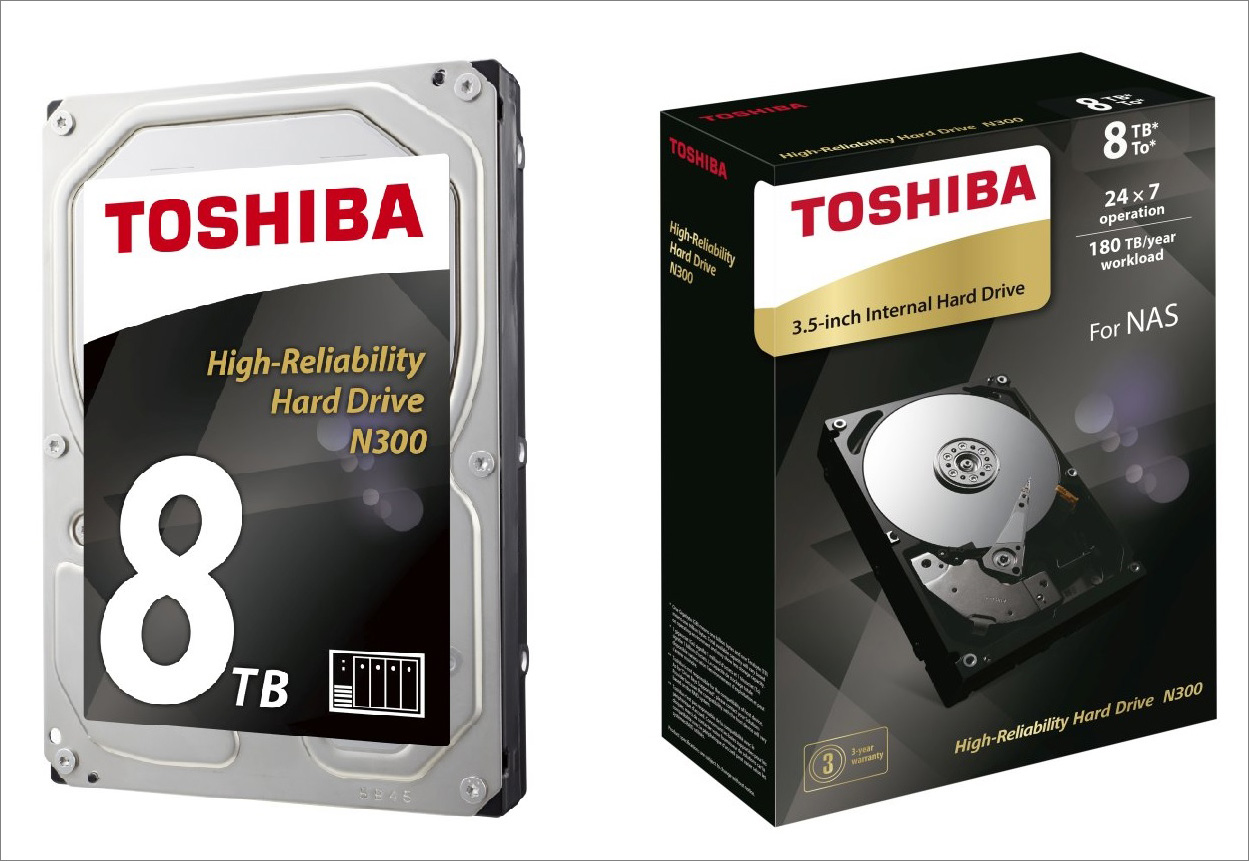 Toshiba navyšuje kapacitu spolehlivých pevných disků N300 pro NAS na 8 TB