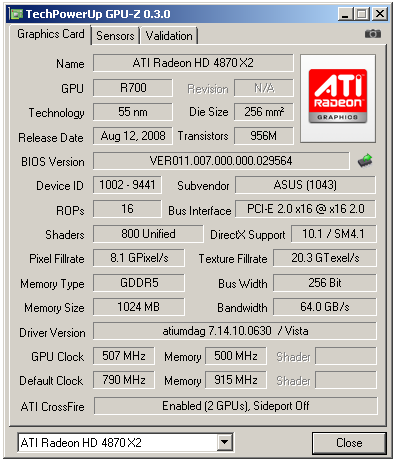 Radeon HD4870 X2 - výkon na Core 2 a i7