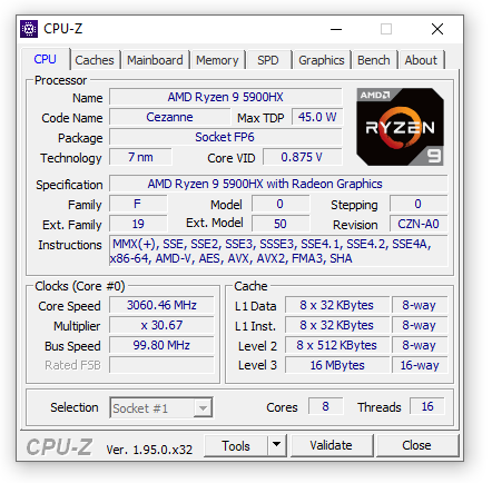 AMD Ryzen 9 5900HX a GeForce RTX 3080 (16 GB) v testu