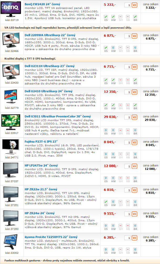 Doporučené sestavy a monitory – únor 2011