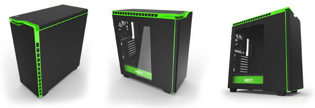 Běžná verze NZXT H440 v zelené barvě.