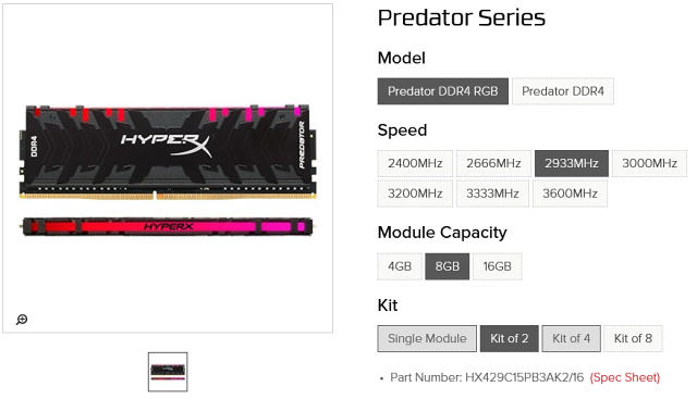 Kingston Predator HyperX RGB DDR4-2933 (32 GB) v testu