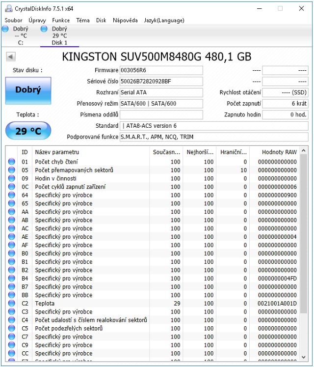 SSD Kingston A1000 a UV500 (480 GB) ve dvaceti aplikacích