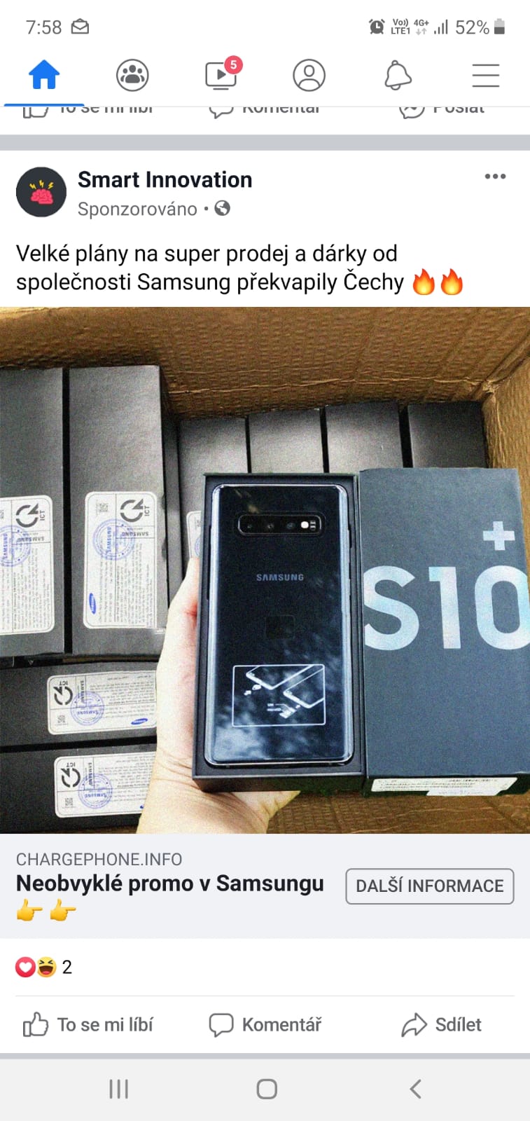 Galaxy S10+ za 25 Kč nebo 1 euro? Samsung varuje před podvodnými nabídkami na internetu