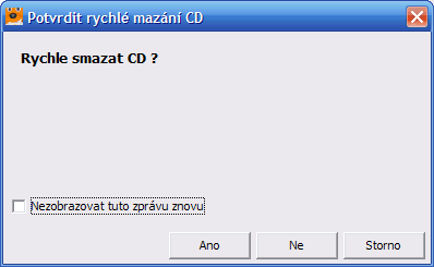 - mazání CD-RW -