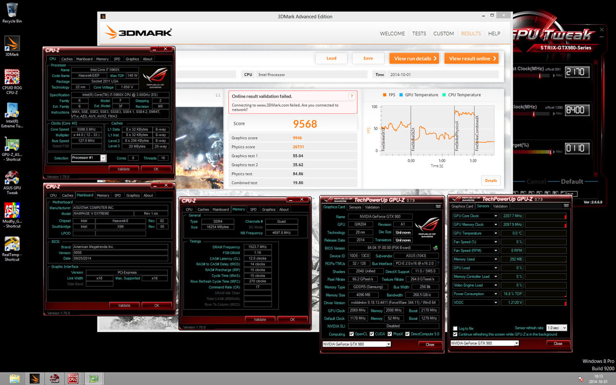 Švedský overclocker nastavil nový světový rekord v přetaktování, s grafikou GTX 980 dosáhl taktu 2,2 GHz