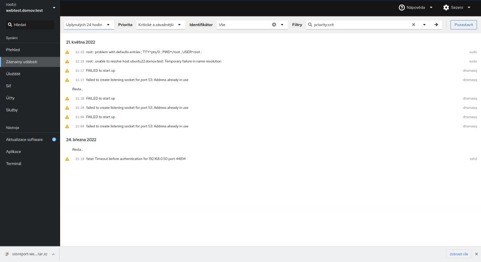 Domácí server: Ovládáme linuxový server z webového prohlížeče