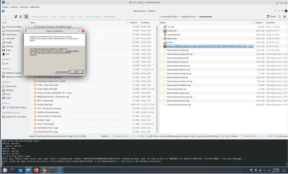 Jak šlape ransomware pro Windows pod Linuxem ve Wine?