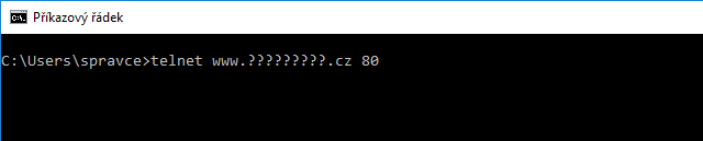 Telnet - připojení k IP na port 80