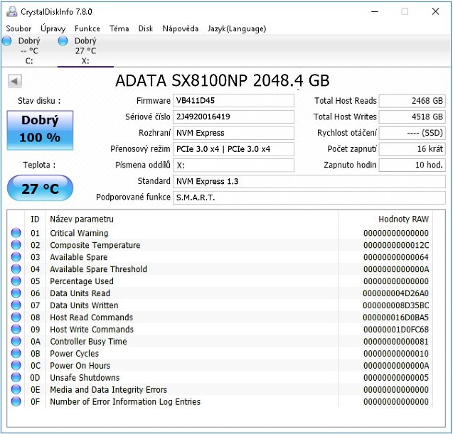 2 TB SSD Adata XPG SX8100: Solidní výkon a cena