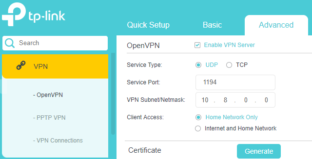 OpenVPN server