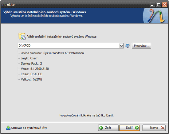 nLite: Instalace Windows XP SP3 na míru