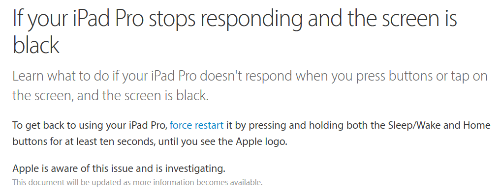 iPad Pro zamrzá, Apple problém řeší