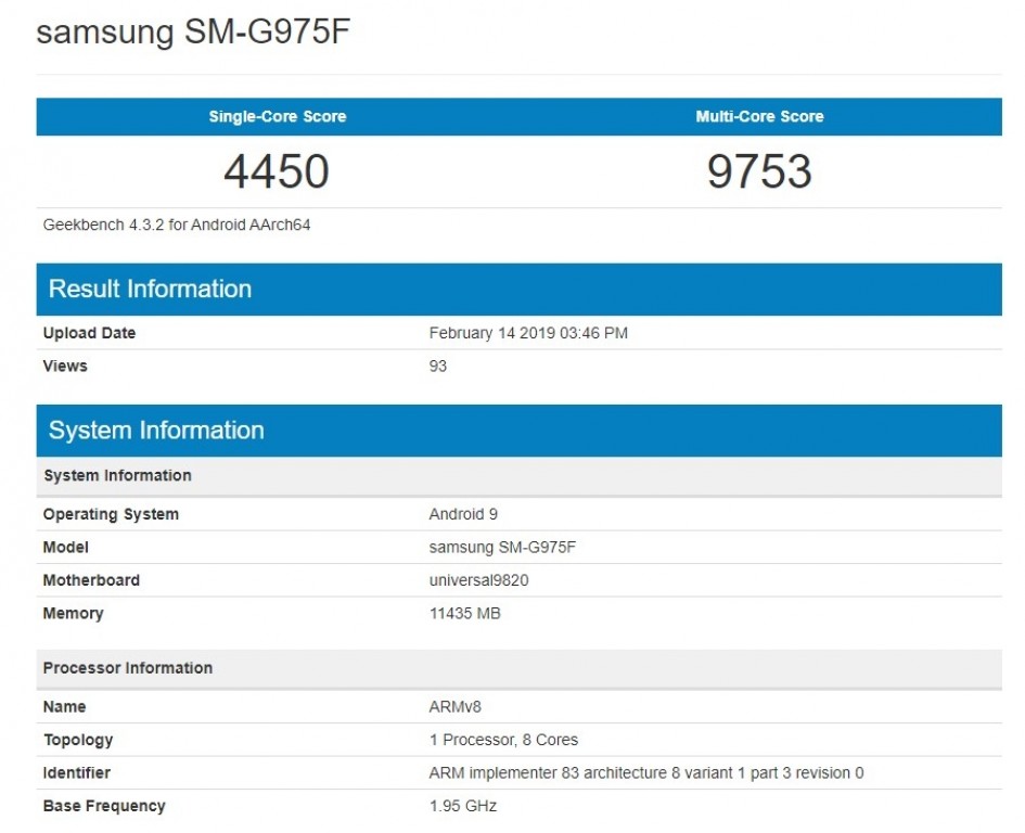 Samsung Galaxy S10+ se ukázal v benchmarku a dosáhl impresivního skóre