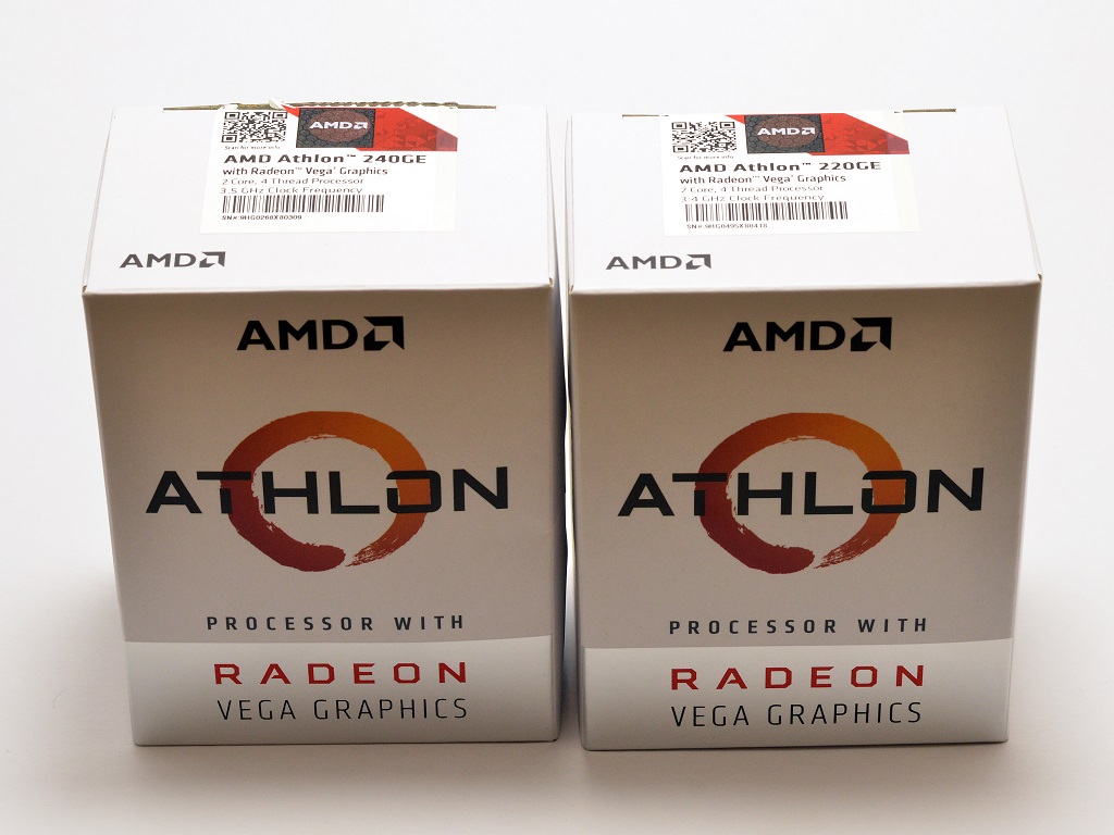 Balení AMD Athlon 220GE a Athlon 240GE