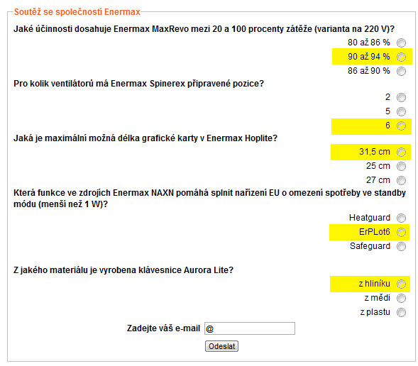 Vyhlašujeme vítěze a rozdáváme 10 cen v soutěži s Enermaxem!