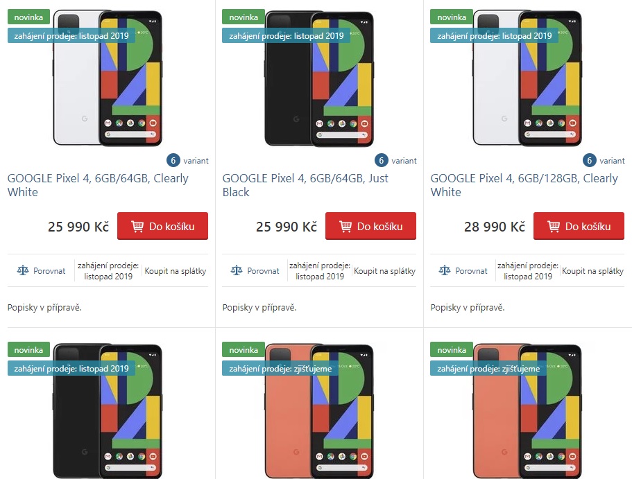 V ČR se začnou prodávat nové Pixely 4 od Googlu. Nejdražší přijde na 33 990 Kč