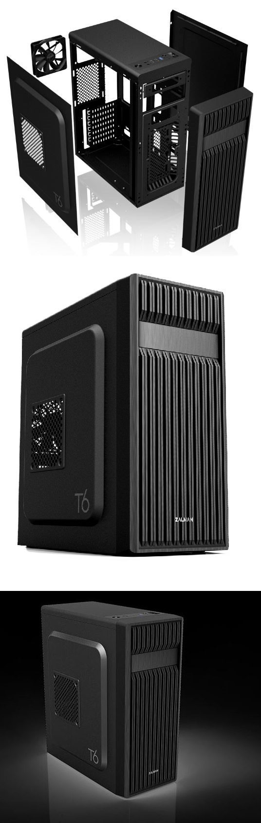 Zalman T6: Počítačová skříň v černé barvě
