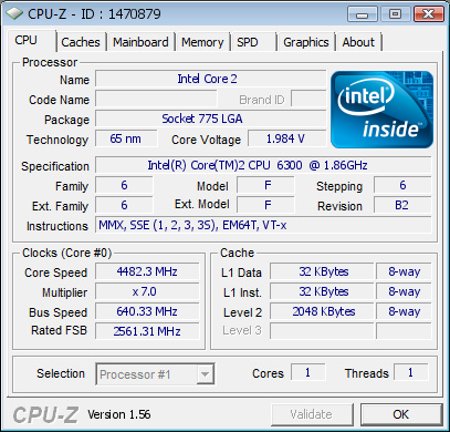 Jonas „Mean Machine“ Klar přetaktoval Core 2 Duo E6300 na 4482 MHz!