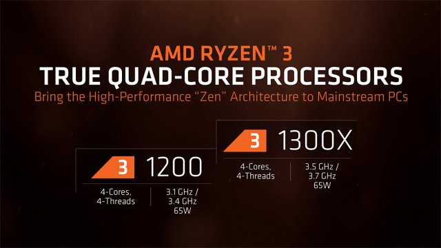 Čtyřjádra AMD Ryzen 3 1300X a 1200 v testu 