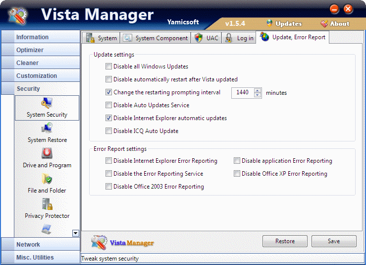 Vista Manager - mocný správce Windows