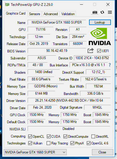 Asus ROG Strix GeForce GTX 1660 Super O6G v testu