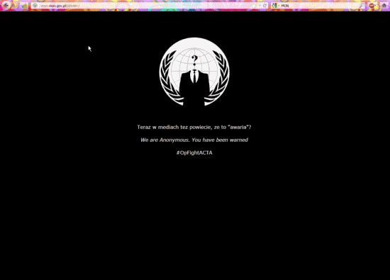 Nepřítel sestřelen, oznámili hackeři z Anonymous poté, co zaútočili na polské vládní servery