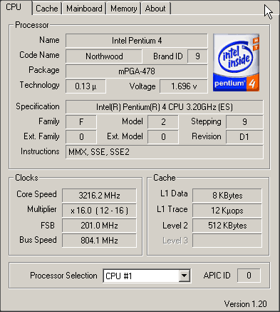 Pentium 4 2.40A (Prescott) - přetaktování