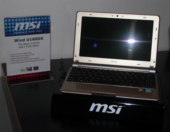 MSI Wind U160DX - první netbook s pamětmi typu DDR3