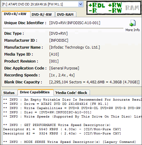 MSI DR16-B, čipování motoru na verzi "DVD+R DL"