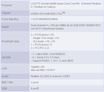 (eVGA) nForce 680i LT SLI - téměř high-end pro Intel