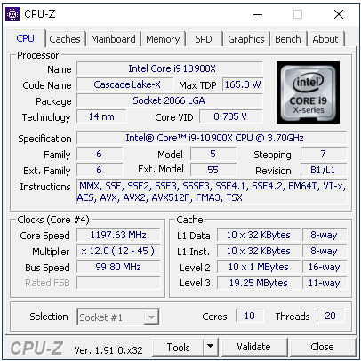 Intel Core i9-10900X: Deset jader na taktu 4,9 GHz