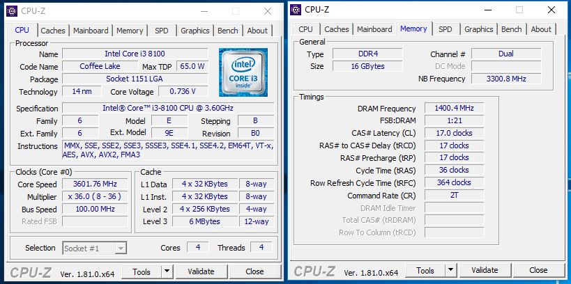 Core i3-8100, Core i5-7400, Ryzen 3 1300X a A12-9800 v testu