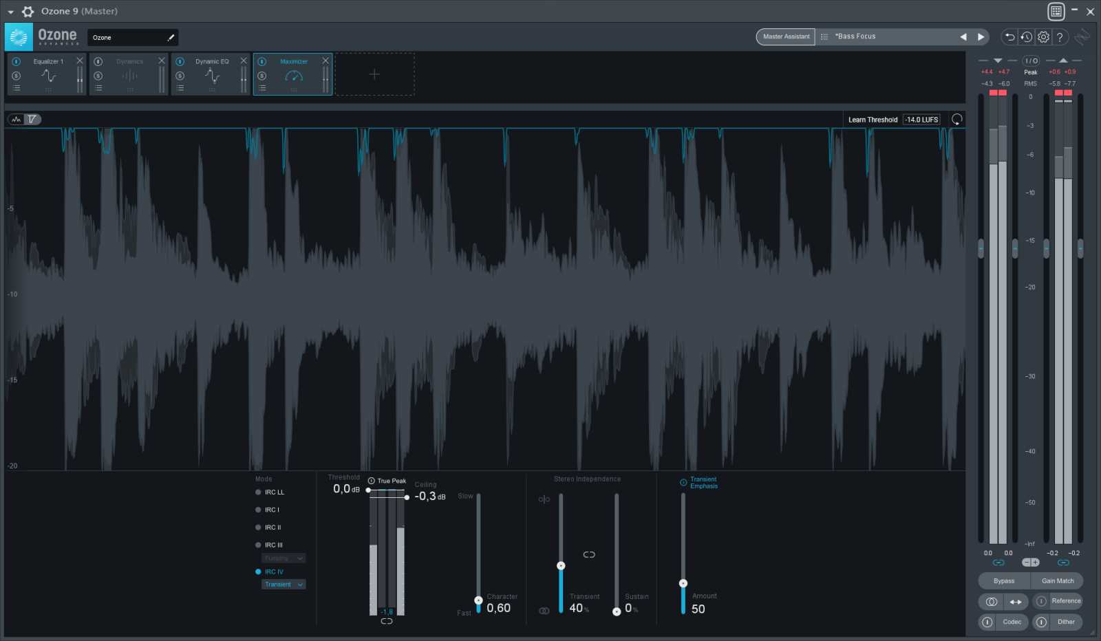 Masteringový plugin iZotope Ozone 9 dá při nastavení nízké latence procesoru pořádně zabrat