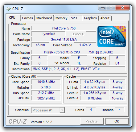 CPU-Z 1.53.2 - stahujte novou verzi
