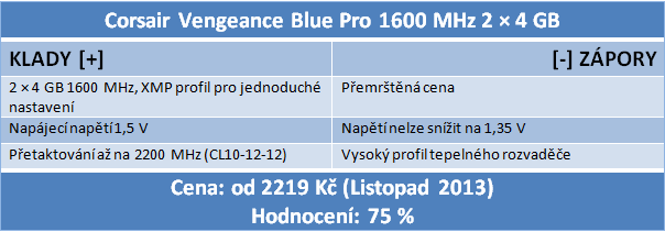 Velký test 8GB kitů pamětí DDR3 s frekvencí 1600 MHz