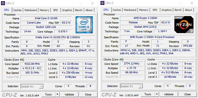 AMD Ryzen 3 3300X a Intel Core i3-10100: Test levných čtyřjader