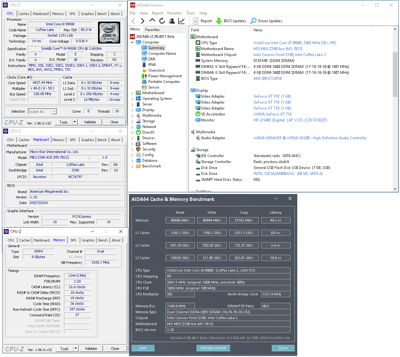 Deska MSI MEG Z390 ACE + Core i9–9900K