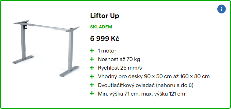 Když se záda ozvou: Stůl s elektrickým polohováním Liftor Up